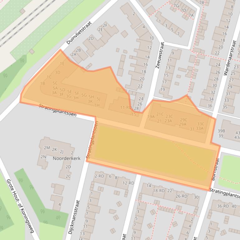 Kaart van postcodegebied 1951EP.