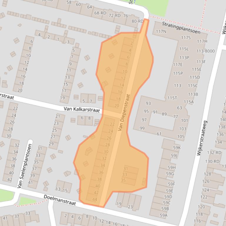 Kaart van postcodegebied 1951GD.