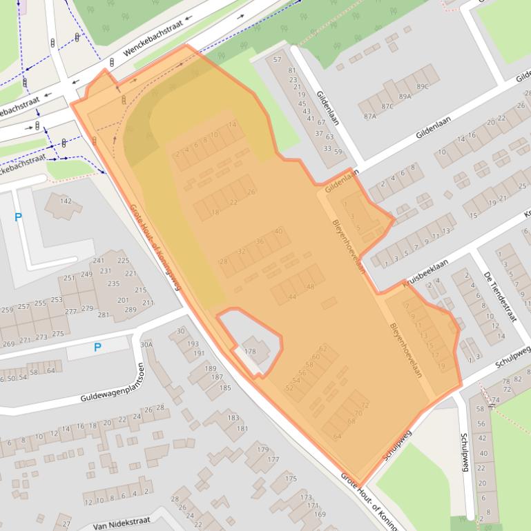 Kaart van postcodegebied 1951KC.