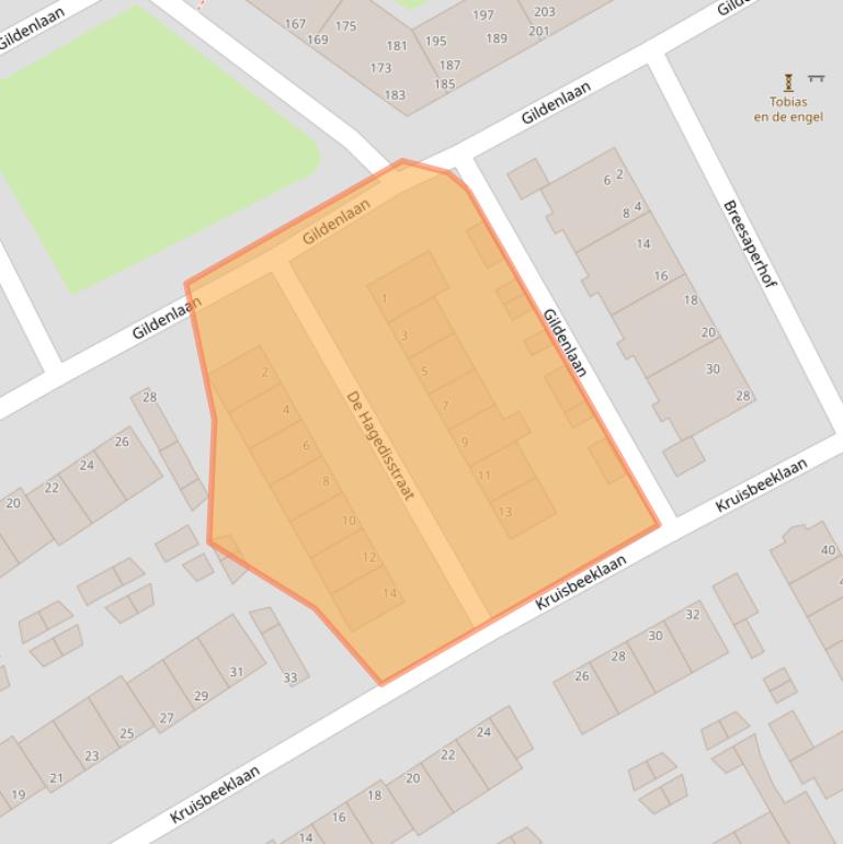 Kaart van postcodegebied 1951KJ.