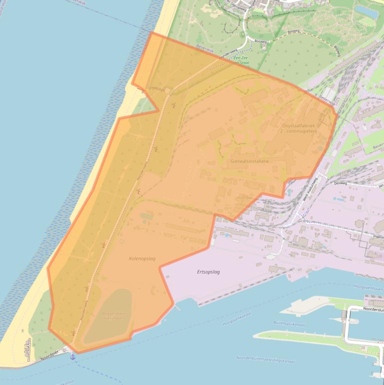 Kaart van postcodegebied 1951LB.