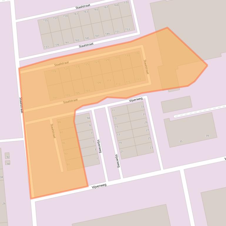 Kaart van postcodegebied 1951MA.