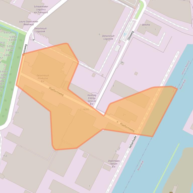 Kaart van postcodegebied 1951NJ.