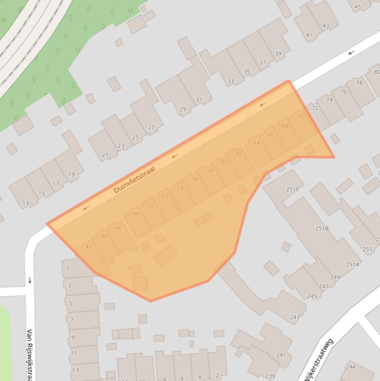 Kaart van postcodegebied 1951XD.