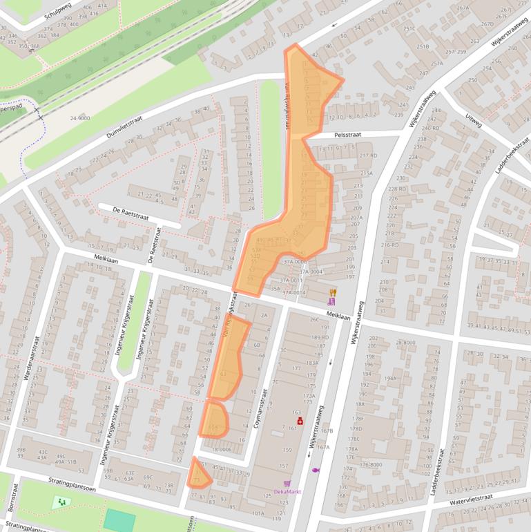 Kaart van postcodegebied 1951XG.