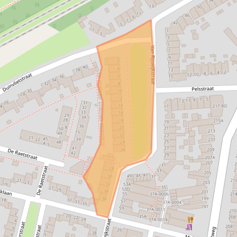 Kaart van postcodegebied 1951XH.