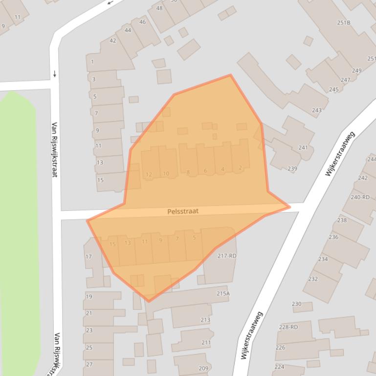 Kaart van postcodegebied 1951XK.