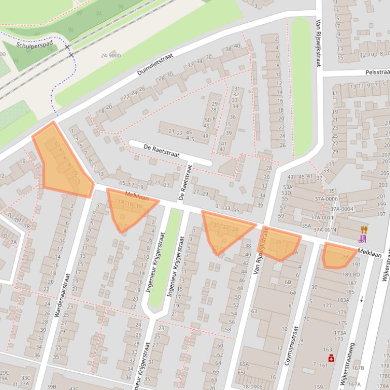 Kaart van postcodegebied 1951XM.