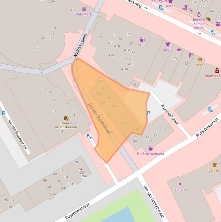 Kaart van postcodegebied 1961EX.