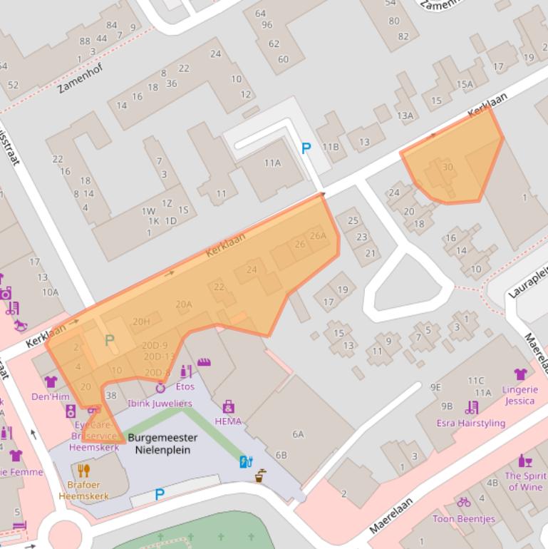 Kaart van postcodegebied 1961GB.
