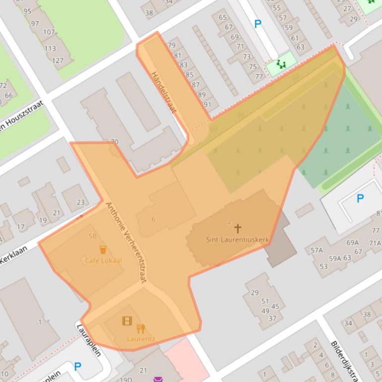 Kaart van postcodegebied 1961GD.