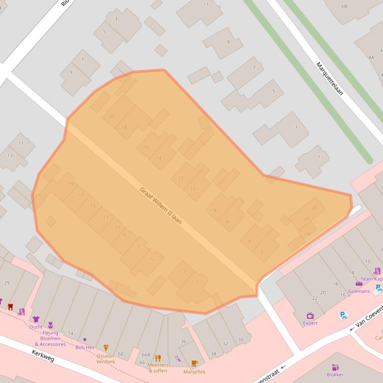 Kaart van postcodegebied 1961JM.