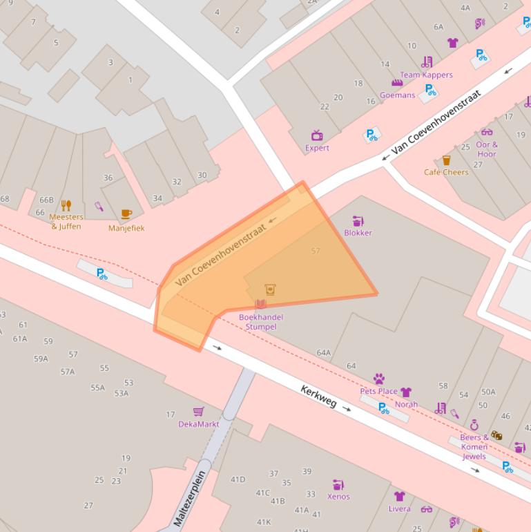 Kaart van postcodegebied 1961NZ.