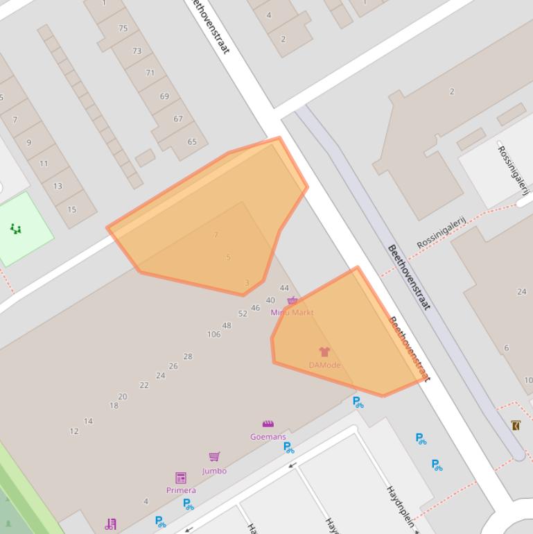 Kaart van postcodegebied 1962EK.