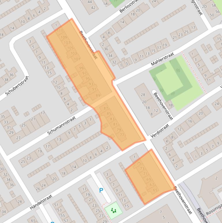 Kaart van postcodegebied 1962EL.