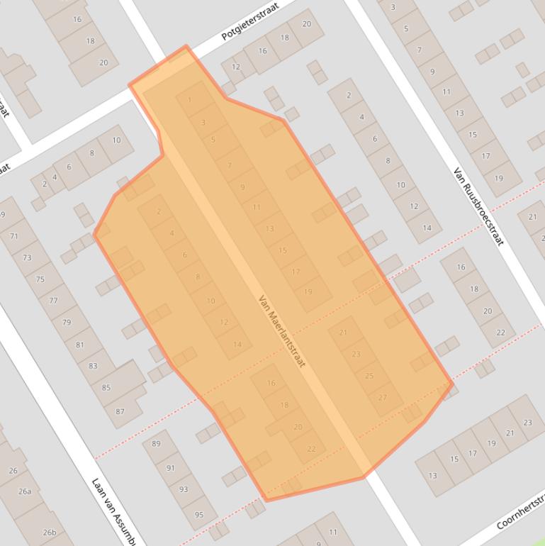 Kaart van postcodegebied 1962GV.