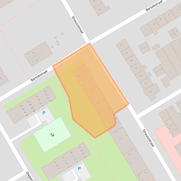 Kaart van postcodegebied 1962RC.