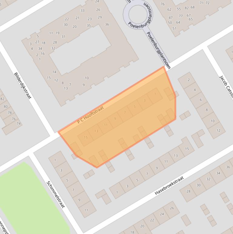 Kaart van postcodegebied 1962SR.