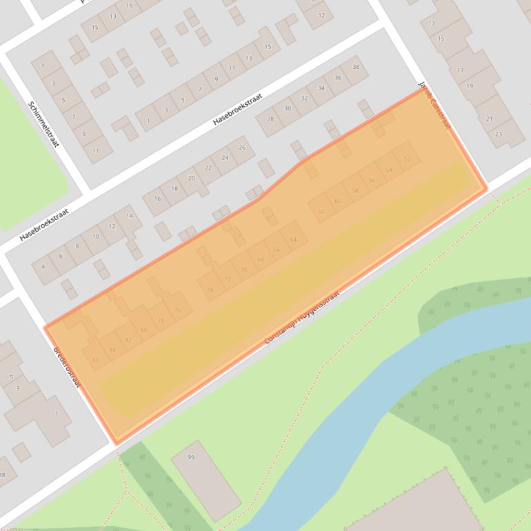 Kaart van postcodegebied 1962TB.