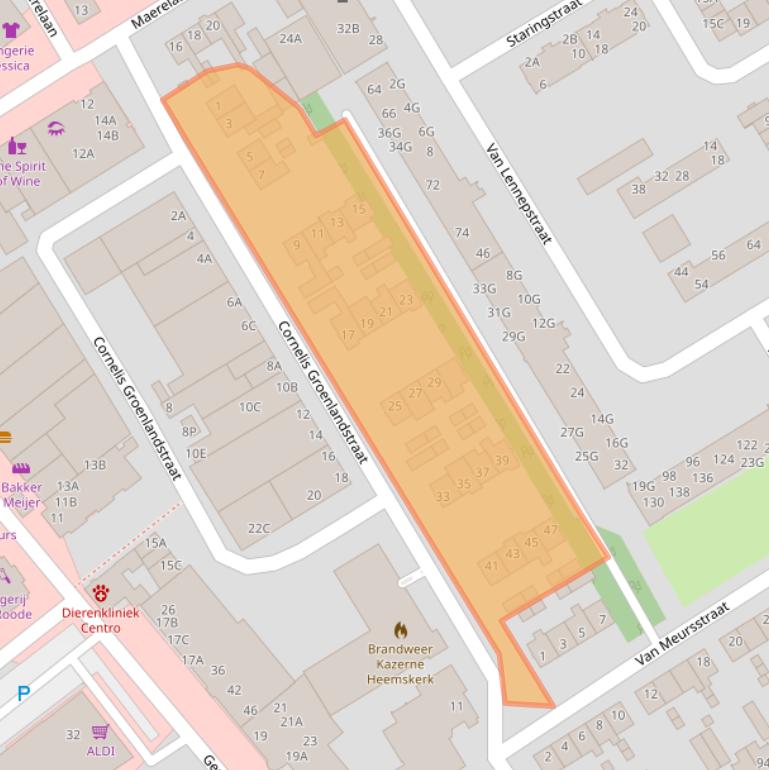 Kaart van postcodegebied 1962TE.
