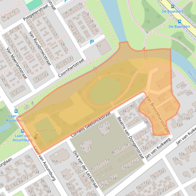 Kaart van postcodegebied 1962TV.