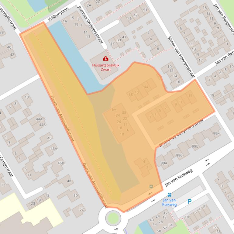 Kaart van postcodegebied 1962VN.