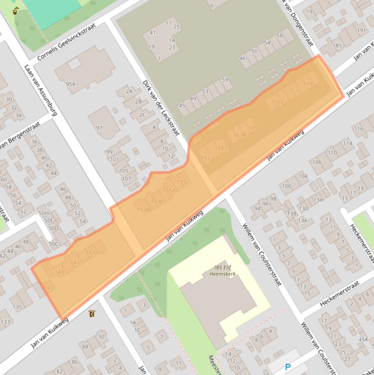Kaart van postcodegebied 1962WC.