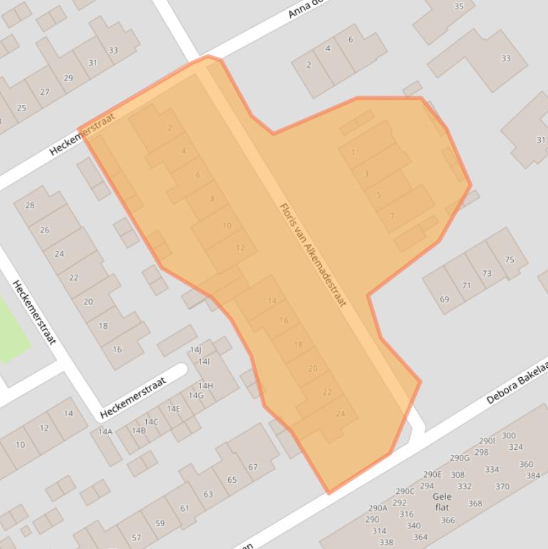 Kaart van postcodegebied 1962WJ.