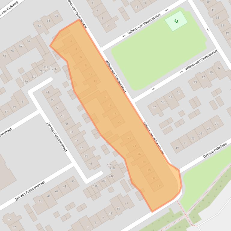 Kaart van postcodegebied 1962WV.