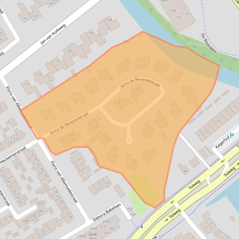 Kaart van postcodegebied 1962WZ.