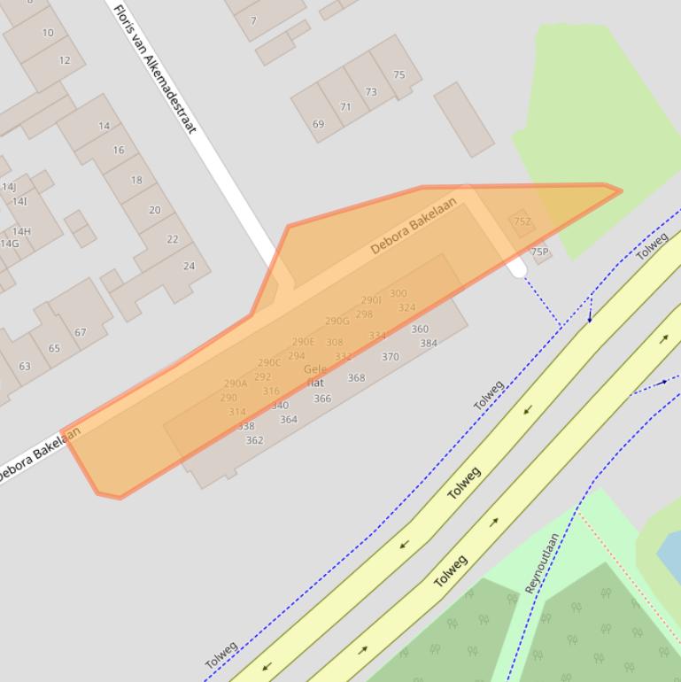Kaart van postcodegebied 1962XX.