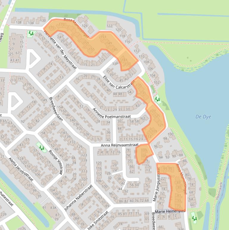 Kaart van postcodegebied 1963BC.