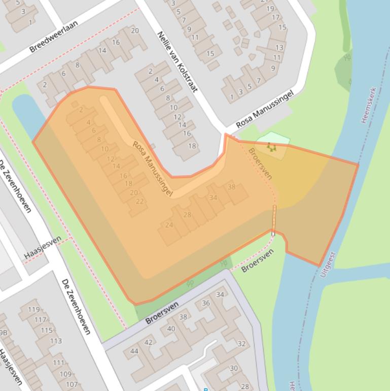 Kaart van postcodegebied 1963BD.