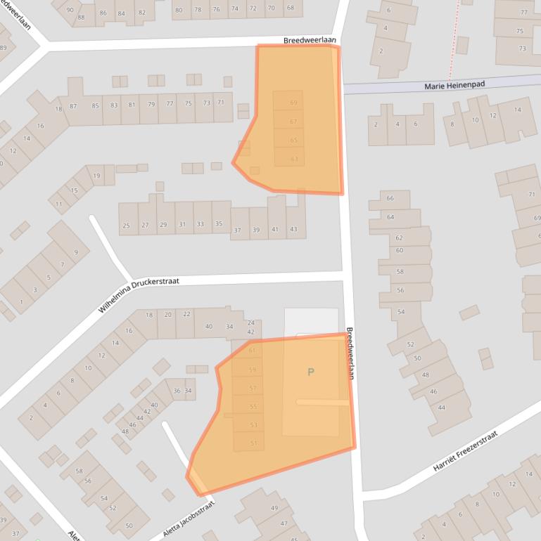 Kaart van postcodegebied 1963BK.