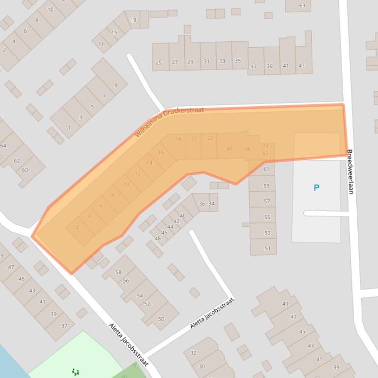 Kaart van postcodegebied 1963CG.