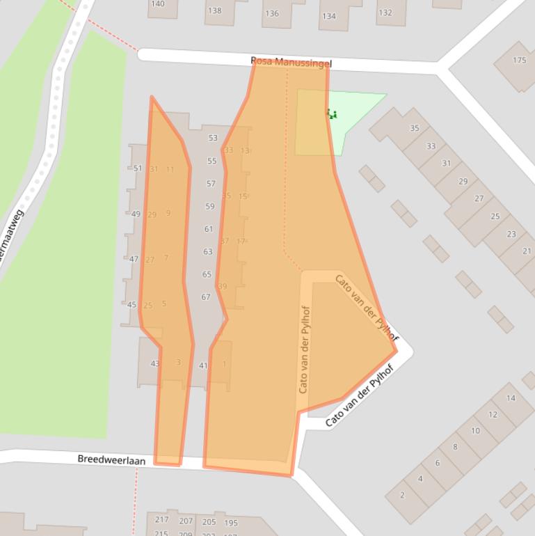 Kaart van postcodegebied 1963DA.