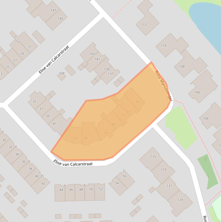 Kaart van postcodegebied 1963DD.