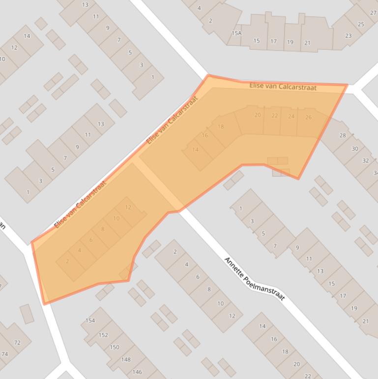 Kaart van postcodegebied 1963DE.