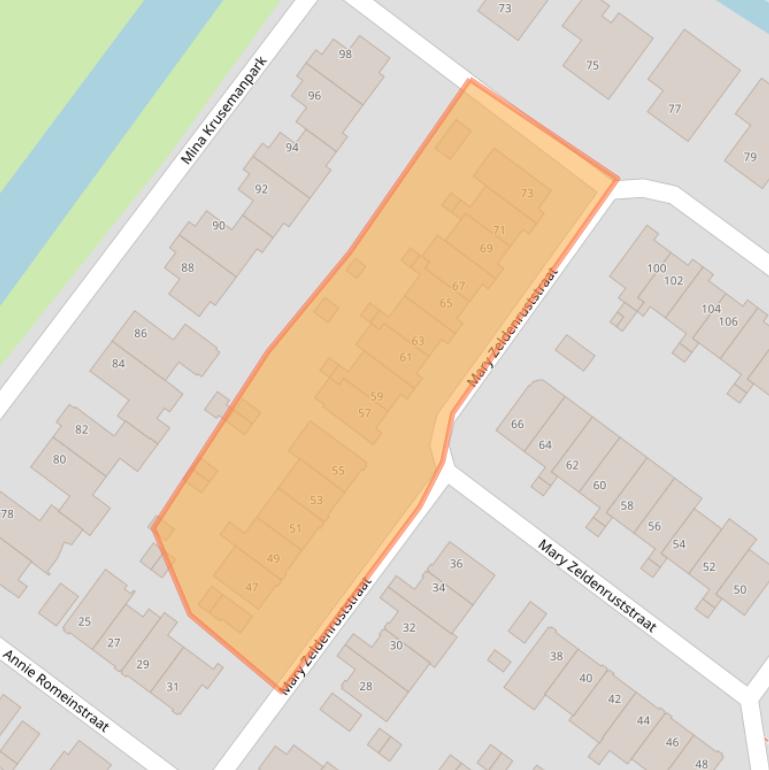 Kaart van postcodegebied 1963EB.