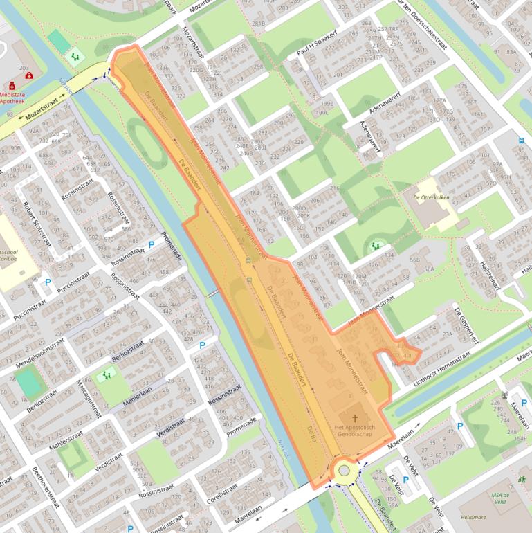 Kaart van postcodegebied 1963KP.
