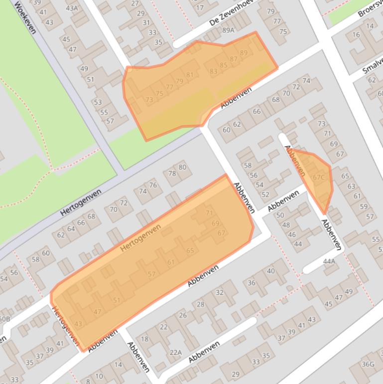 Kaart van postcodegebied 1963RB.