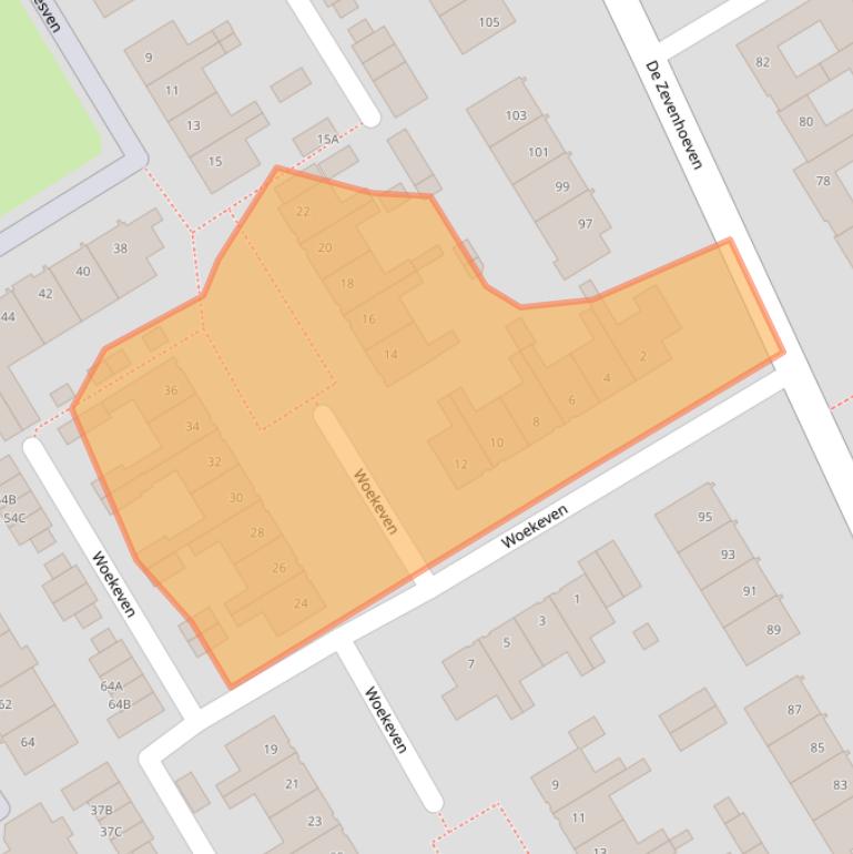 Kaart van postcodegebied 1963RK.