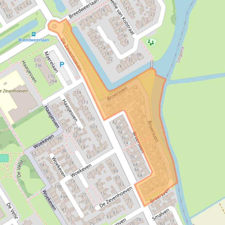 Kaart van postcodegebied 1963RN.