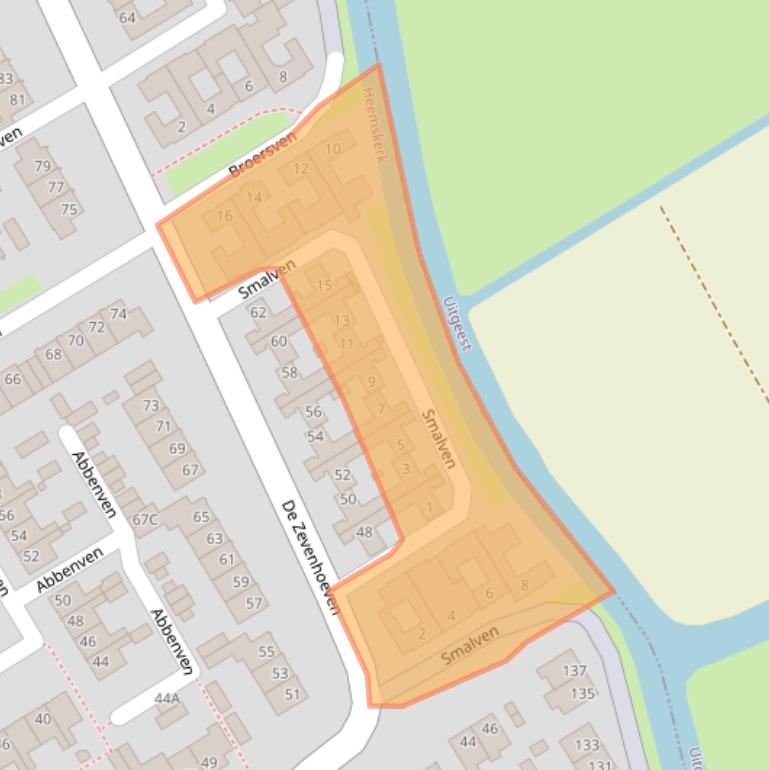 Kaart van postcodegebied 1963RP.