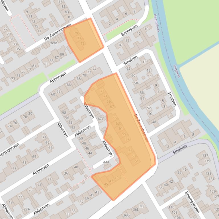 Kaart van postcodegebied 1963SC.