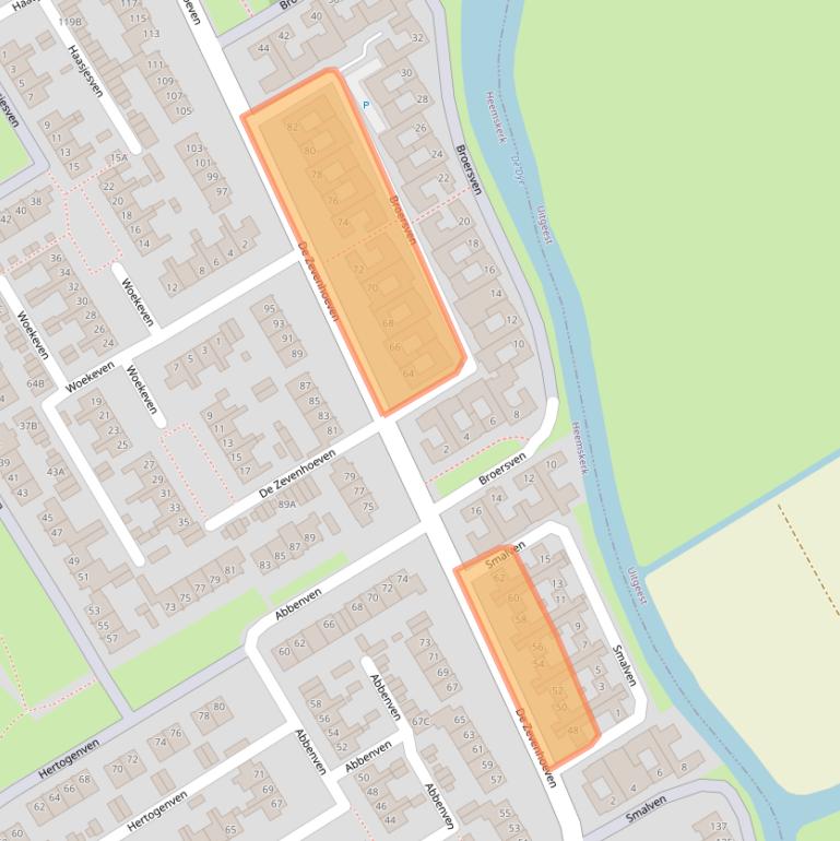 Kaart van postcodegebied 1963SH.