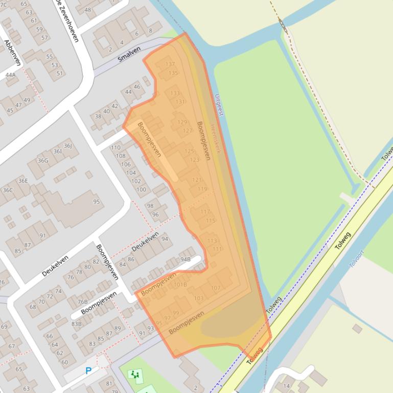 Kaart van postcodegebied 1963SL.