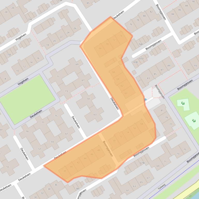 Kaart van postcodegebied 1963SR.