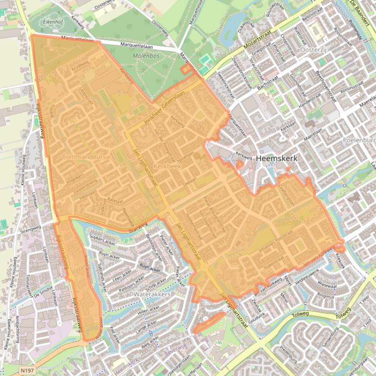Kaart van postcodegebied 1964.