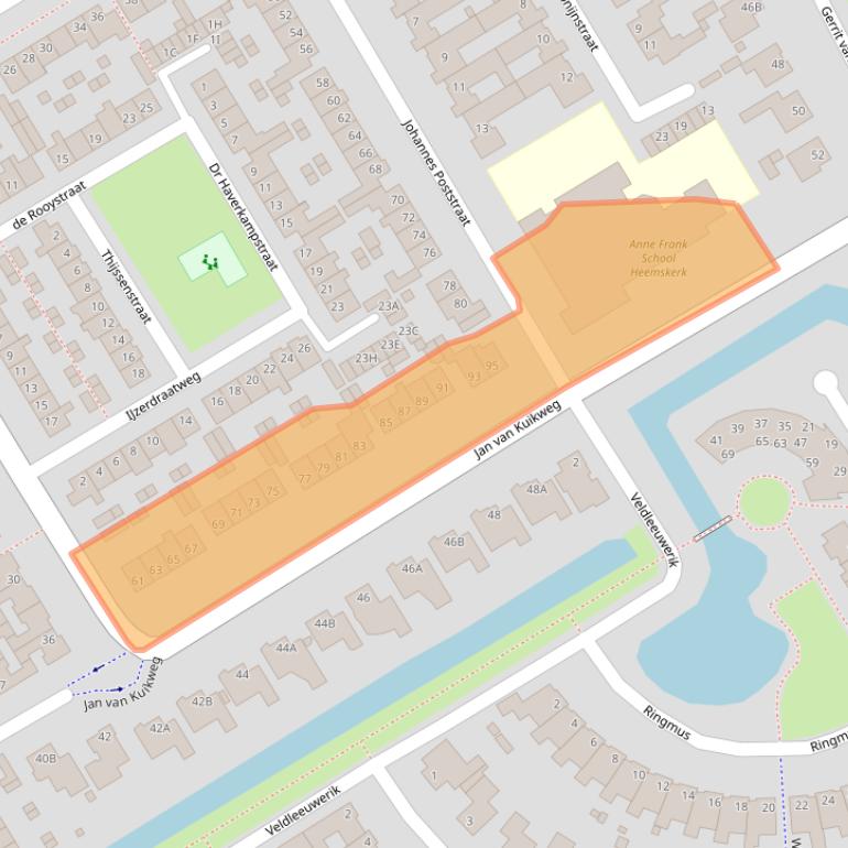 Kaart van postcodegebied 1964BC.